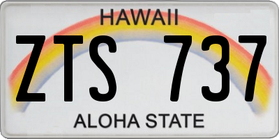 HI license plate ZTS737