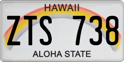 HI license plate ZTS738