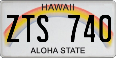 HI license plate ZTS740