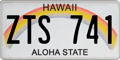 HI license plate ZTS741