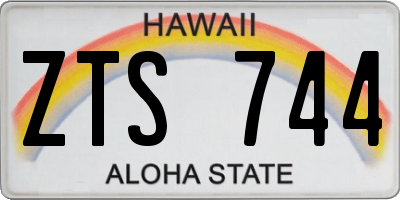 HI license plate ZTS744