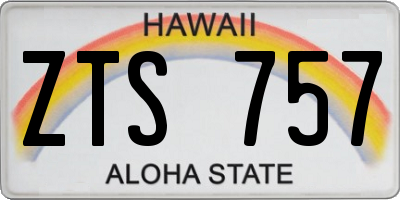 HI license plate ZTS757