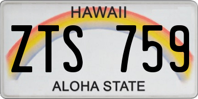 HI license plate ZTS759
