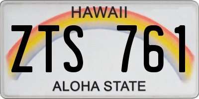 HI license plate ZTS761