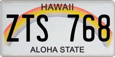 HI license plate ZTS768