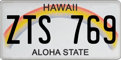 HI license plate ZTS769