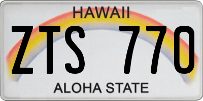 HI license plate ZTS770