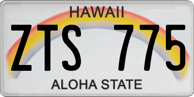 HI license plate ZTS775