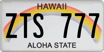HI license plate ZTS777