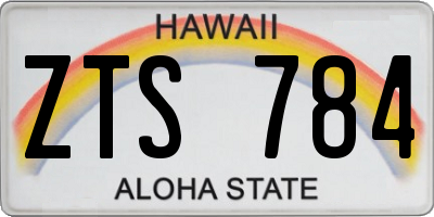 HI license plate ZTS784