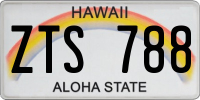 HI license plate ZTS788