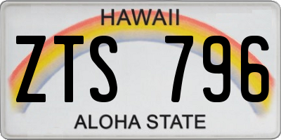 HI license plate ZTS796