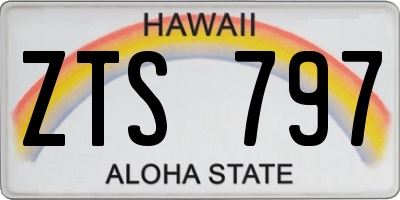 HI license plate ZTS797