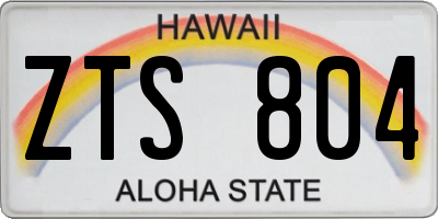HI license plate ZTS804