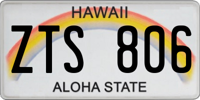 HI license plate ZTS806