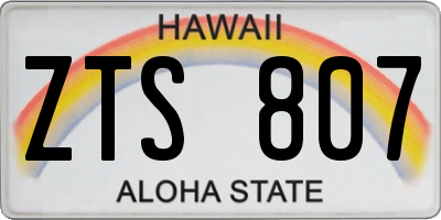 HI license plate ZTS807