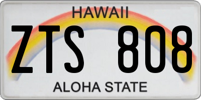 HI license plate ZTS808