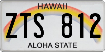 HI license plate ZTS812