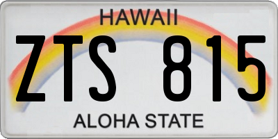 HI license plate ZTS815