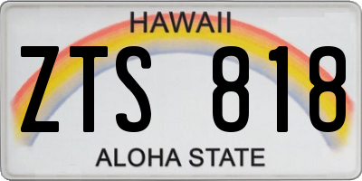 HI license plate ZTS818