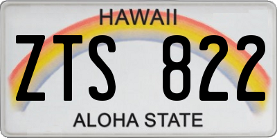 HI license plate ZTS822