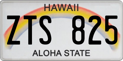 HI license plate ZTS825