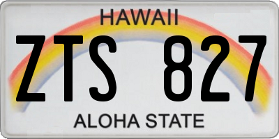 HI license plate ZTS827