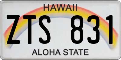 HI license plate ZTS831