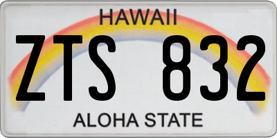 HI license plate ZTS832