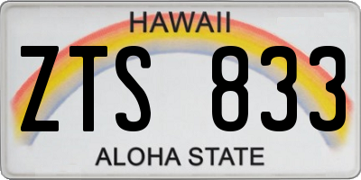 HI license plate ZTS833