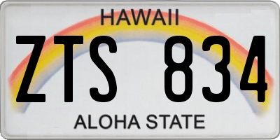 HI license plate ZTS834