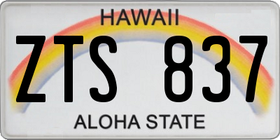 HI license plate ZTS837