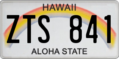 HI license plate ZTS841