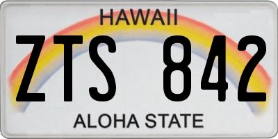 HI license plate ZTS842