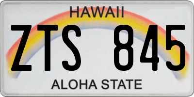 HI license plate ZTS845