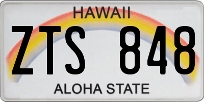 HI license plate ZTS848