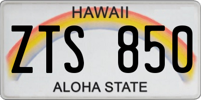 HI license plate ZTS850