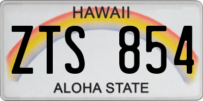HI license plate ZTS854