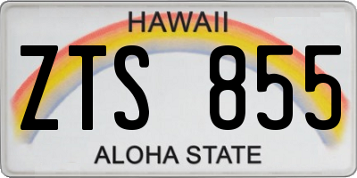 HI license plate ZTS855