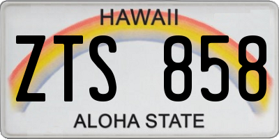 HI license plate ZTS858