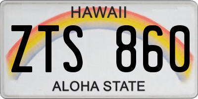 HI license plate ZTS860