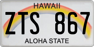 HI license plate ZTS867