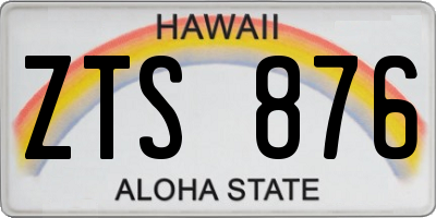 HI license plate ZTS876