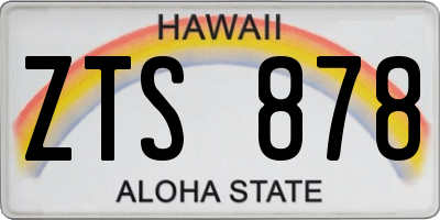 HI license plate ZTS878