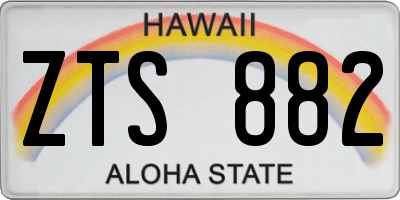 HI license plate ZTS882