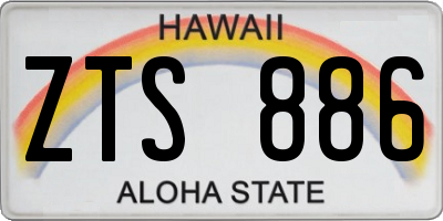 HI license plate ZTS886