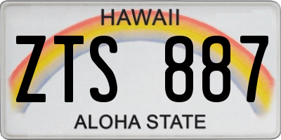 HI license plate ZTS887