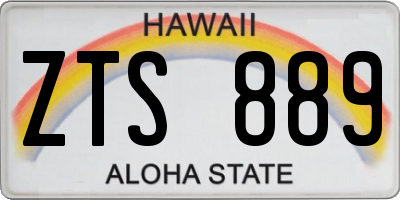 HI license plate ZTS889