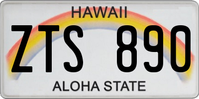 HI license plate ZTS890