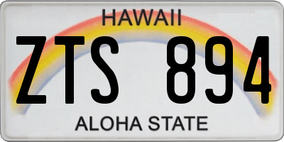 HI license plate ZTS894